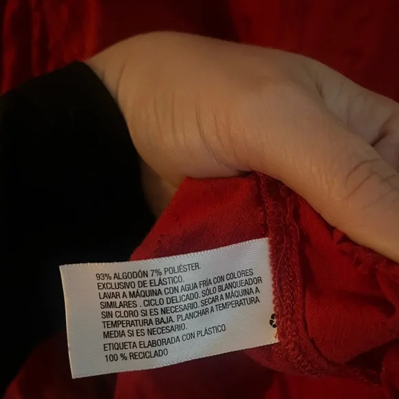 Women's Red peasant top - Picture 6 of 6